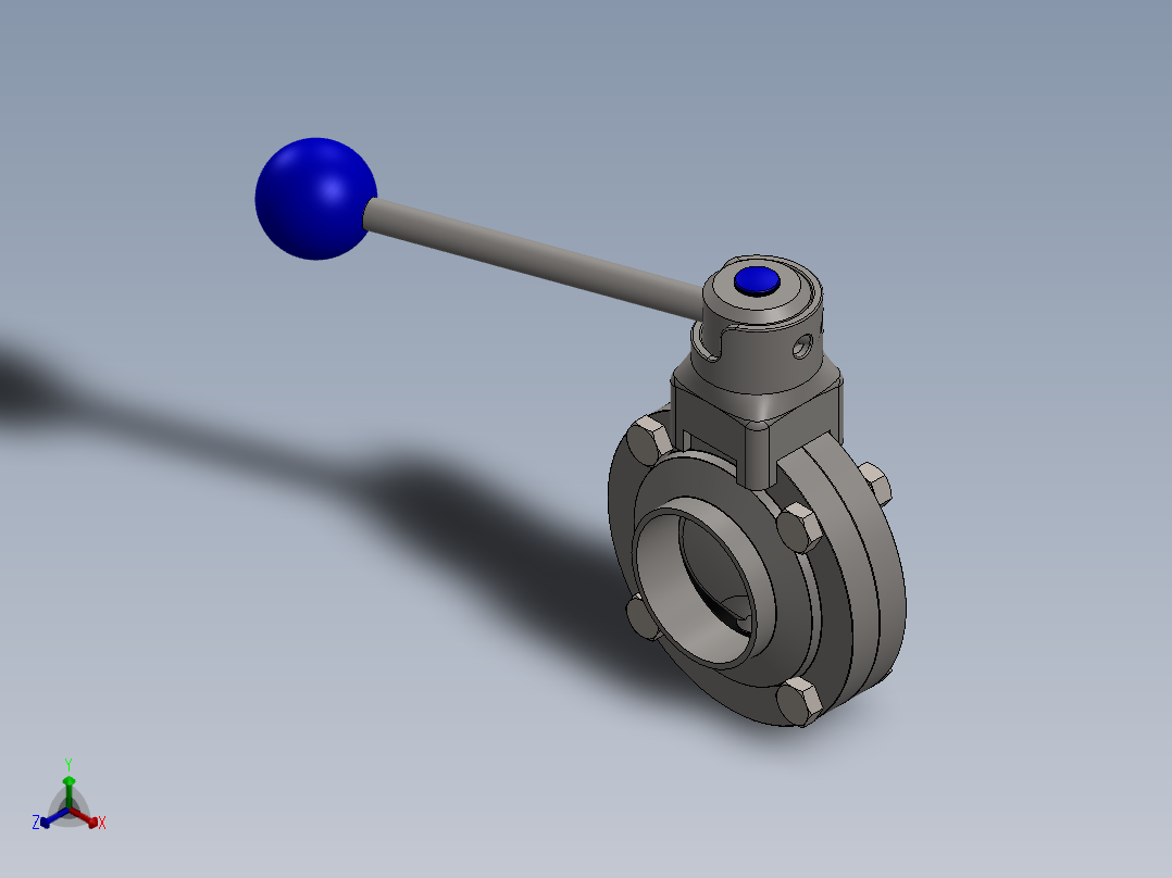 蝶阀正等轴测图