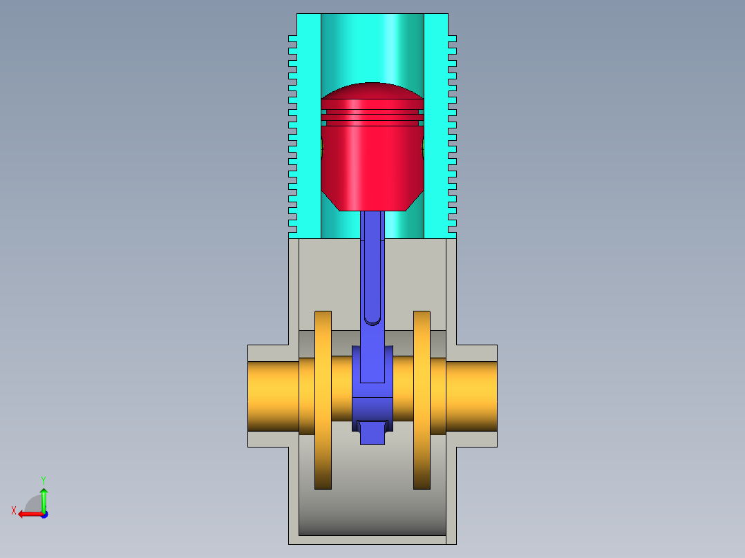 小发动机后视图