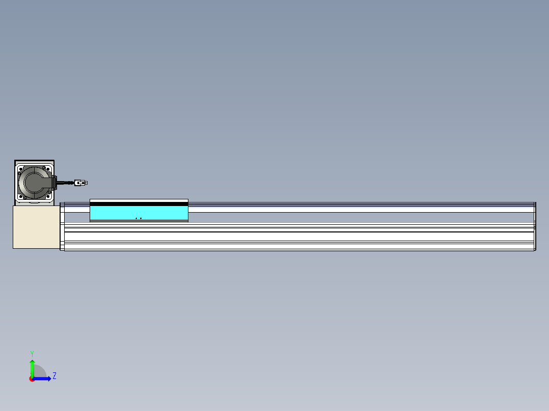 同步带滑台-半封闭B22H-L100-C-S700-RU-P75-D3-N5左视图