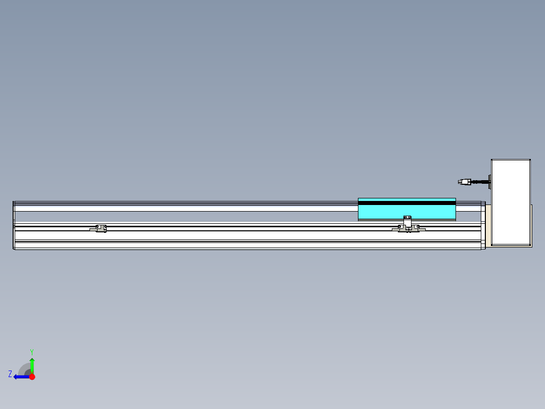 同步带滑台-半封闭B22H-L100-C-S700-RU-P75-D3-N5右视图