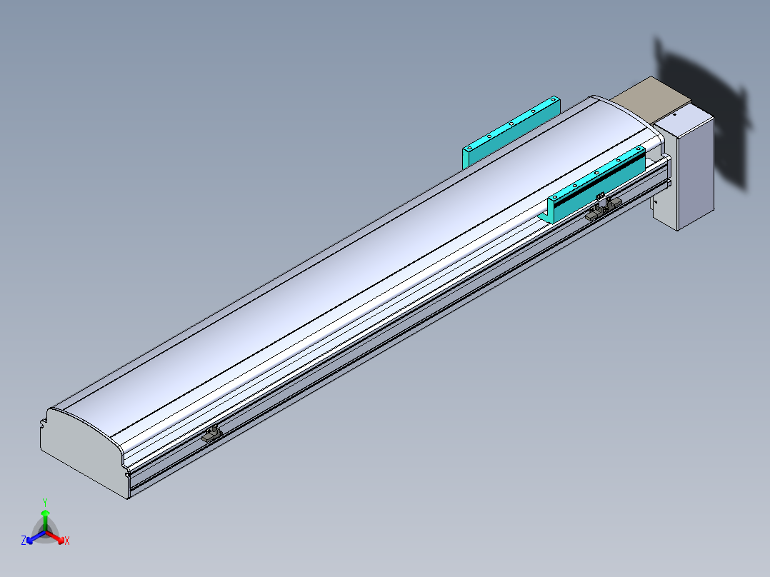 同步带滑台-半封闭B22H-L100-C-S950-RD-P75-D3-N5正等轴测图