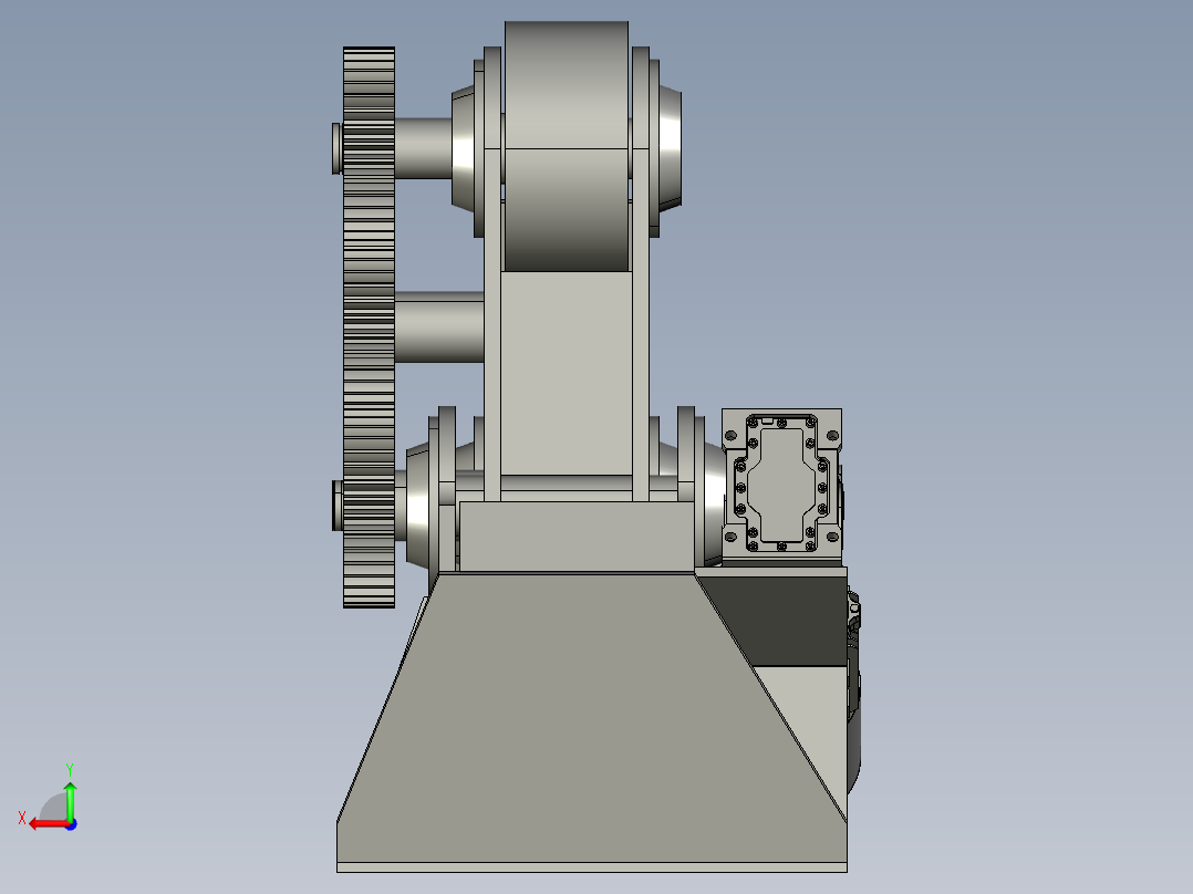压力容器旋转器结构3D图纸 STEP格式后视图