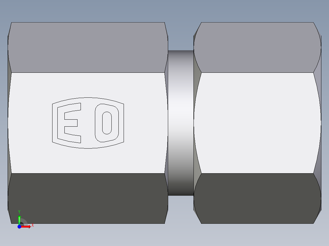 卡套式工业通用硬管接头EO_Swivel_connector_GAI12SRCF前视图
