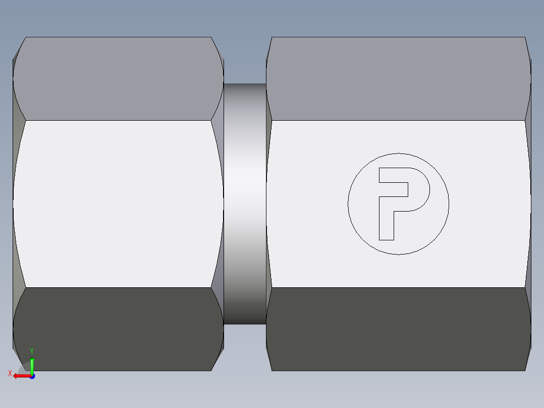 卡套式工业通用硬管接头EO_Swivel_connector_GAI12SRCF后视图