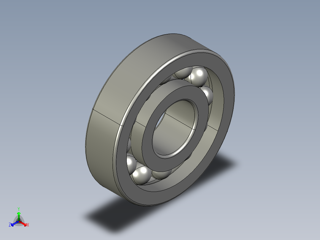 深沟球轴承6407正等轴测图