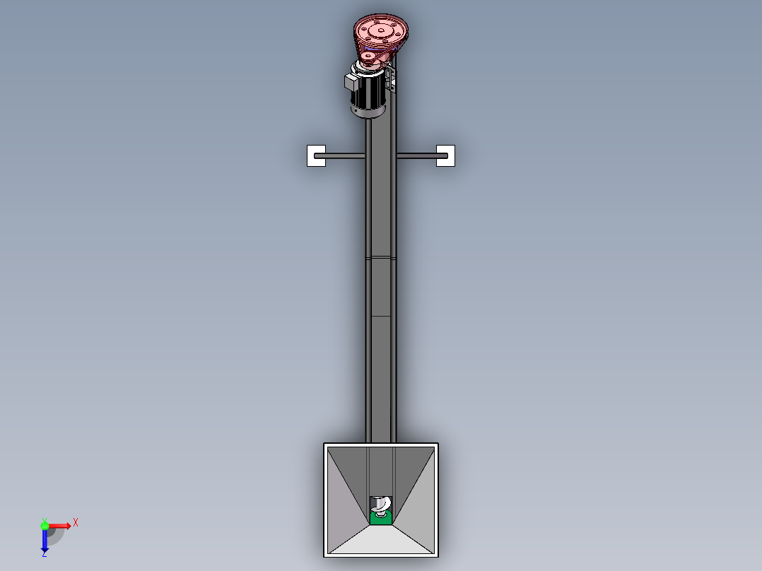 U160-4米提升机sw17可编辑俯视图