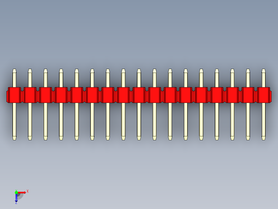 彩色公头100mil（2.54mm）系列-DS1021_red_1x17p_100mil_Type1_rev1.0俯视图