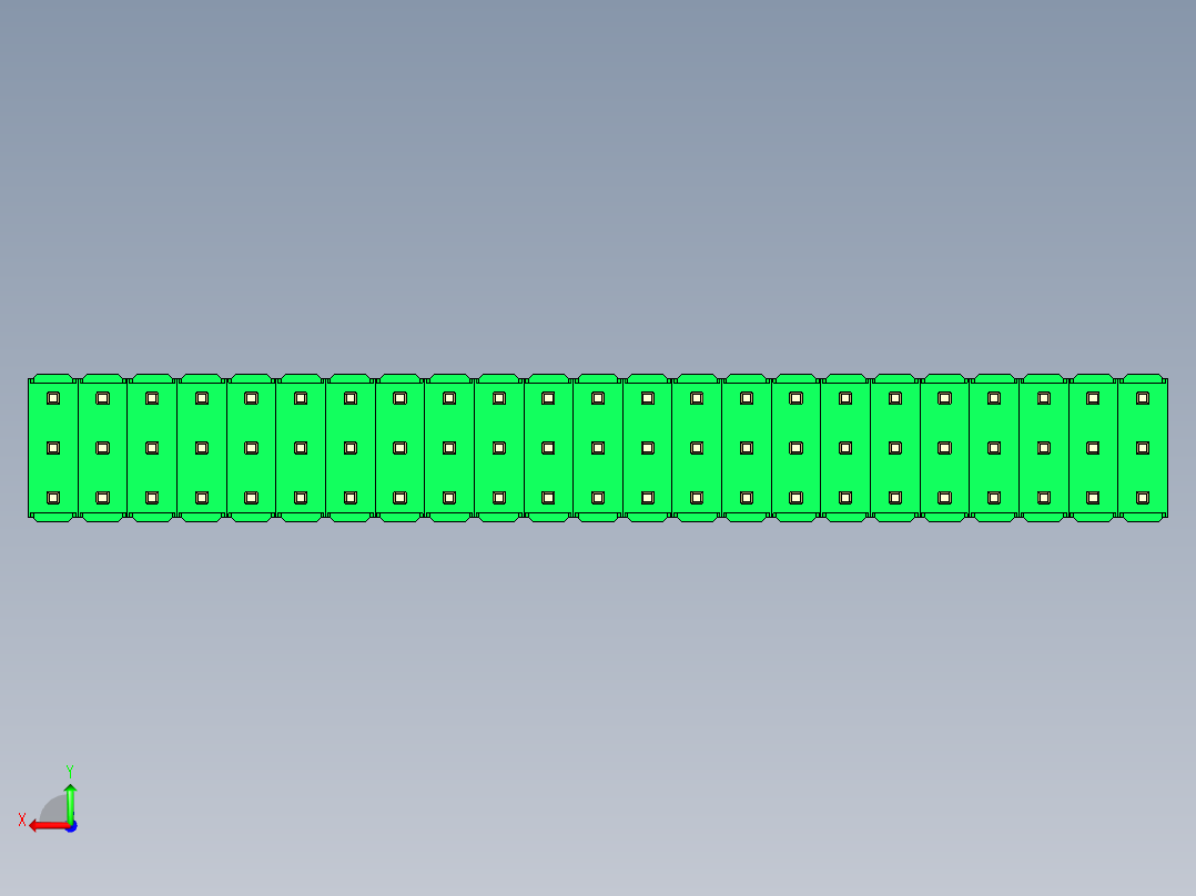 彩色公头100mil（2.54mm）系列-DS1021_green_3x23p_100mil_Type1_rev1.0后视图