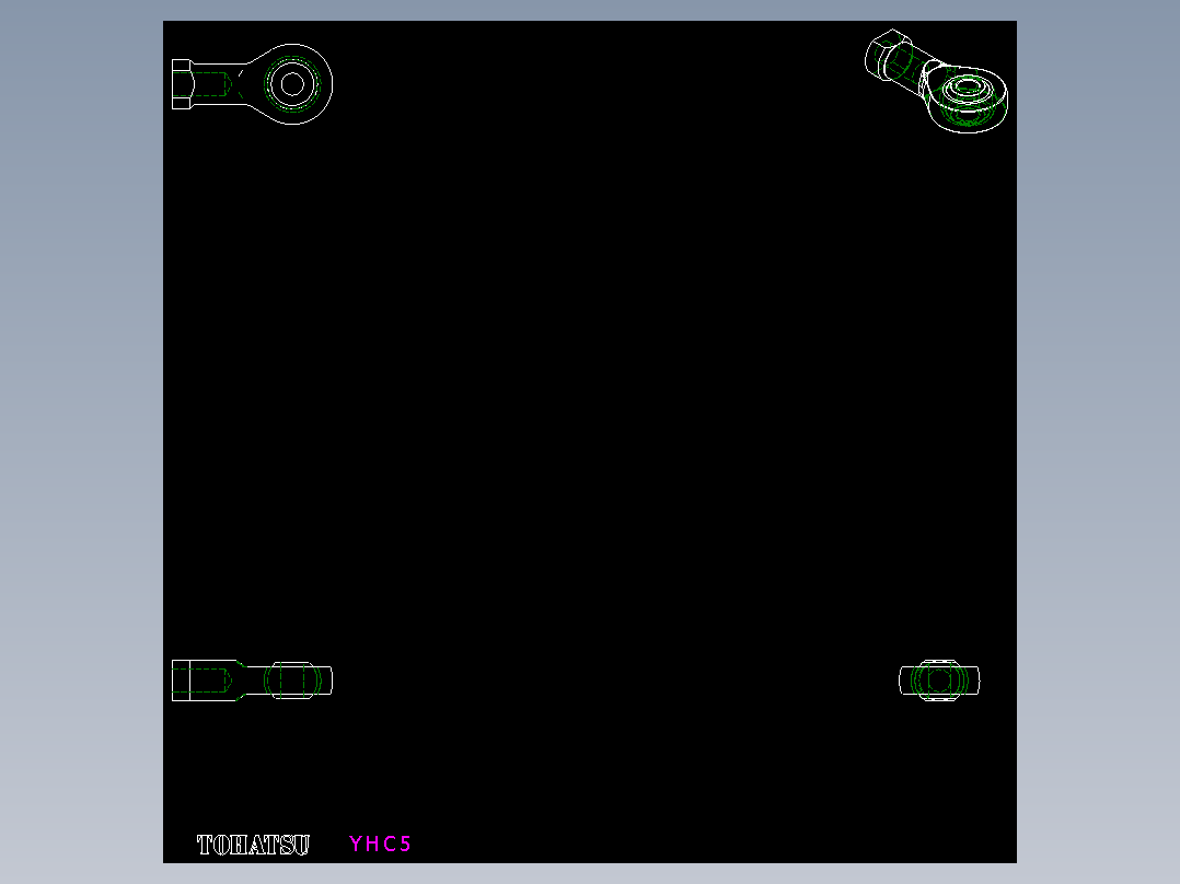 端桿軸承YHC,YHCL,YHD,YHDL-2D多系列多零件图纸模型