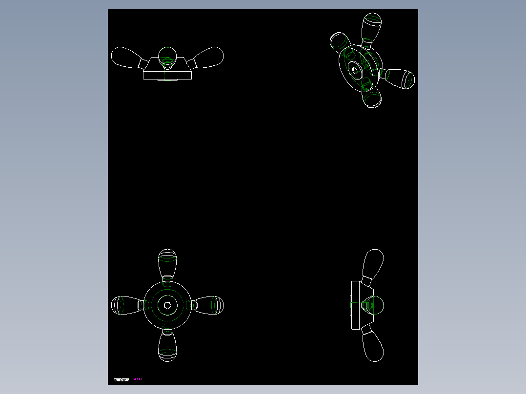 FOUR-ARM把手VBR.4-2D多系列多零件图纸模型