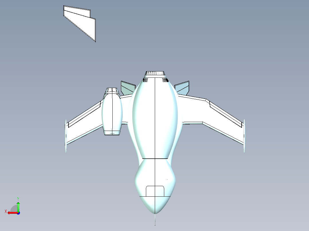 超级英雄飞机后视图