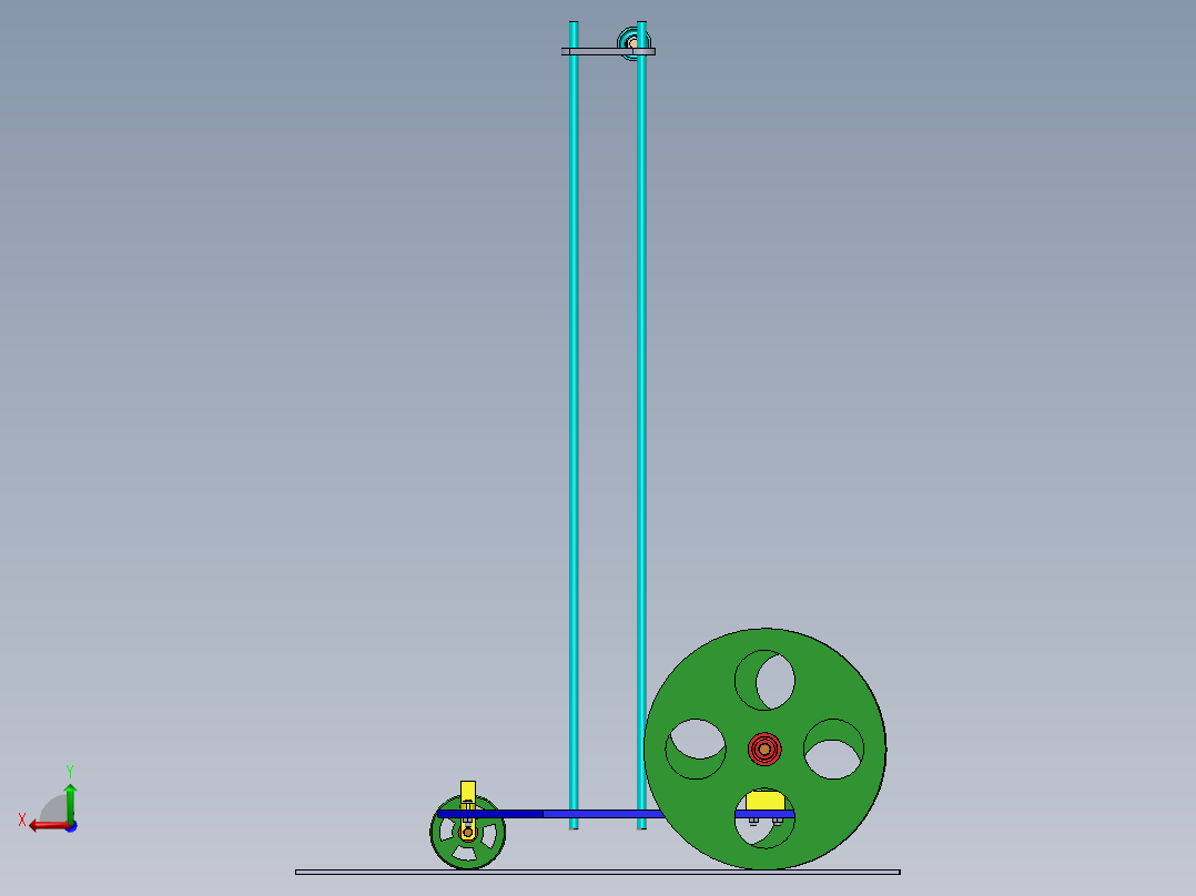 无碳小车直线组样车模型后视图