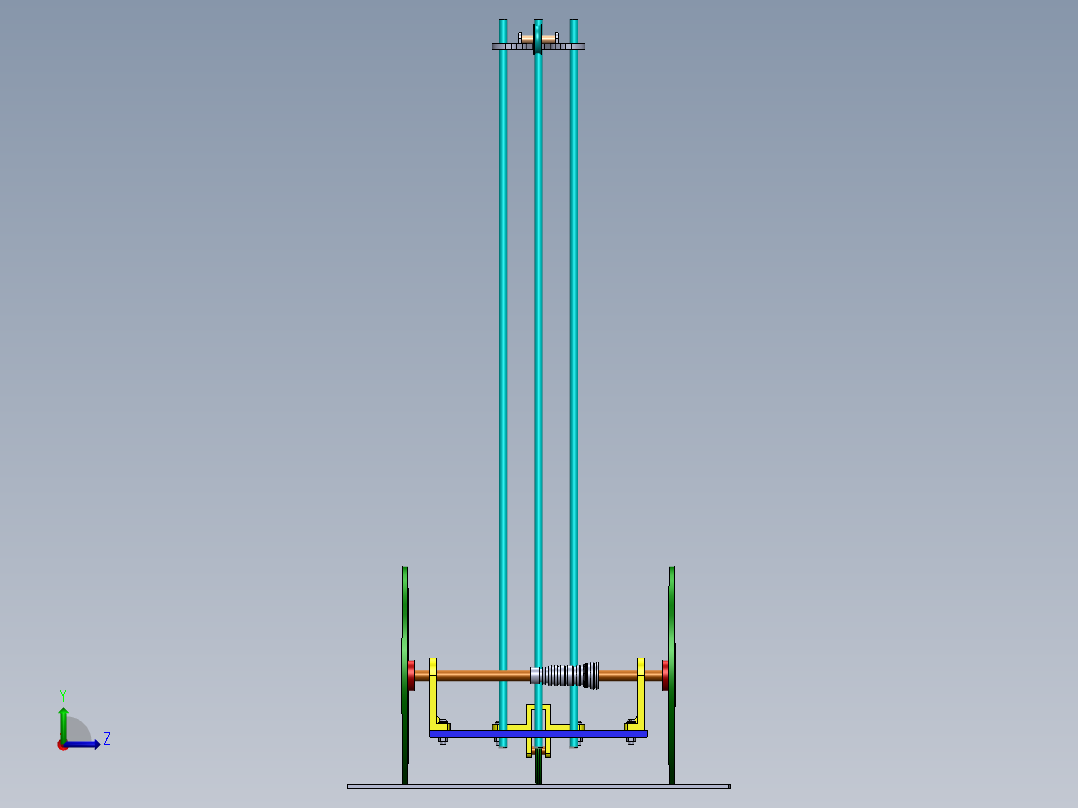 无碳小车直线组样车模型左视图
