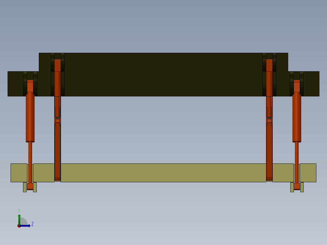 2T液压尾板左视图