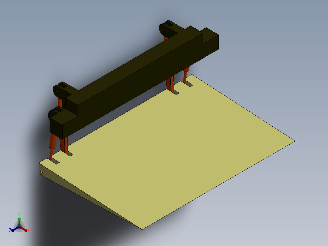 2T液压尾板正等轴测图