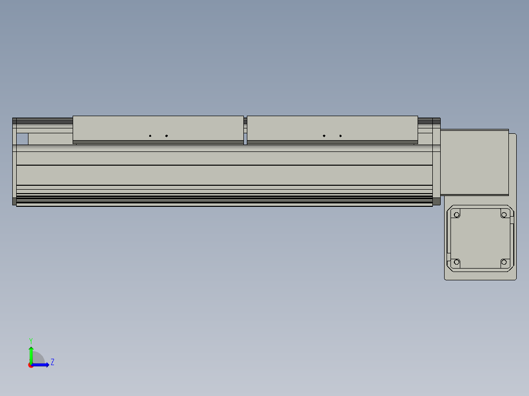直线模组LHB21-L40-S200-RD设计图纸左视图