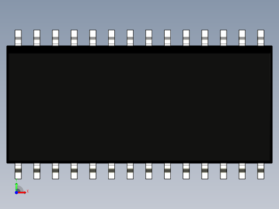 SOIC封装宽14、16、18、20、24和28引脚前视图