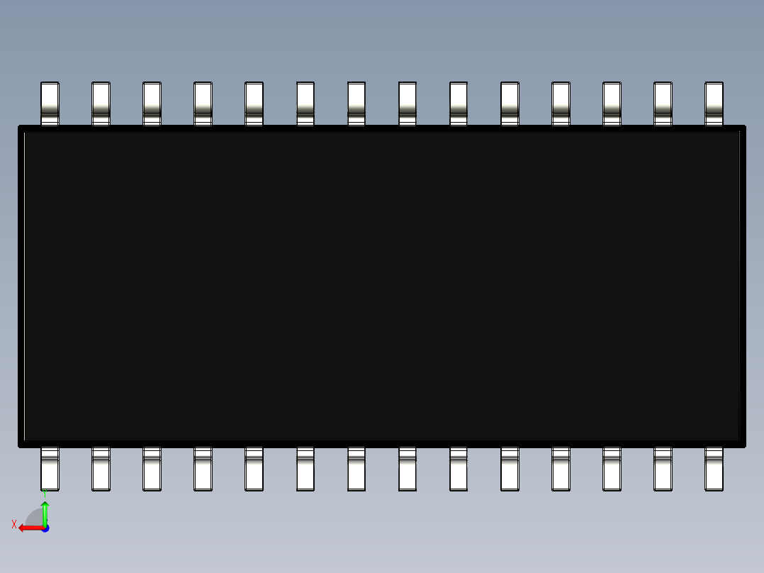 SOIC封装宽14、16、18、20、24和28引脚后视图