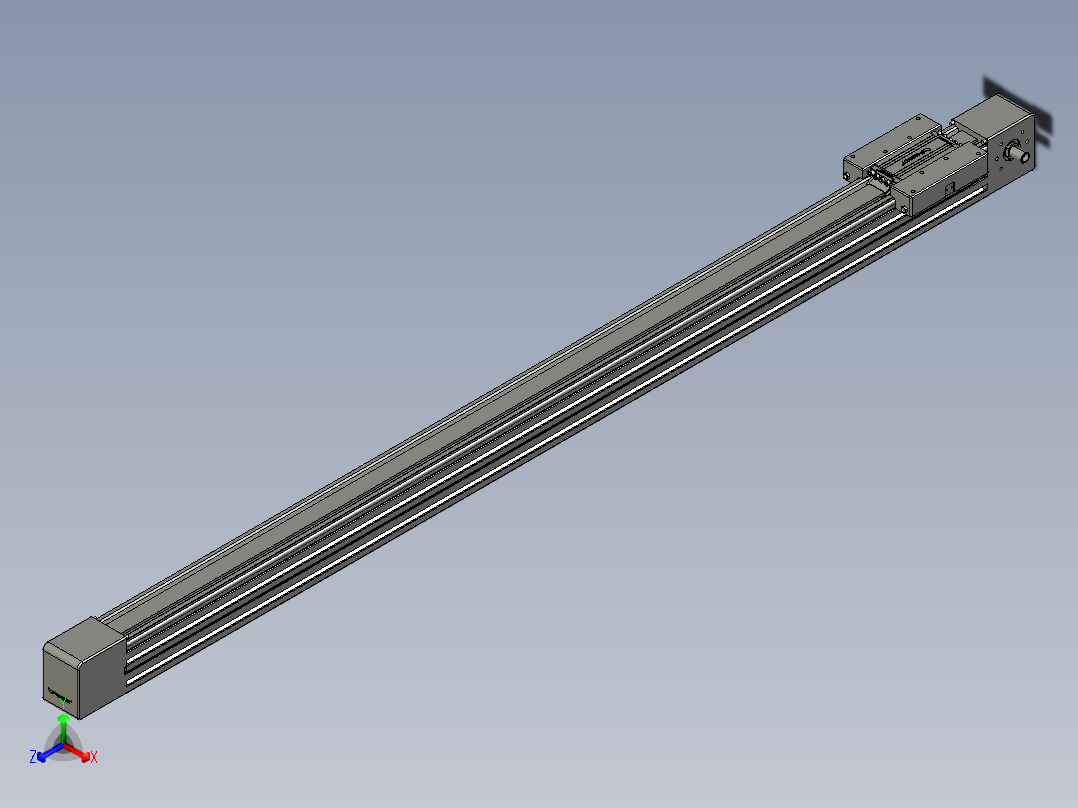 威洛博直线电机模组EB6-L140-S1250-光轴正等轴测图