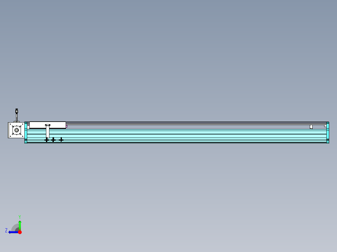 东锦同步带传动-直线滑台模组DH210B-L150-S1400-BL-P750W-C3右视图