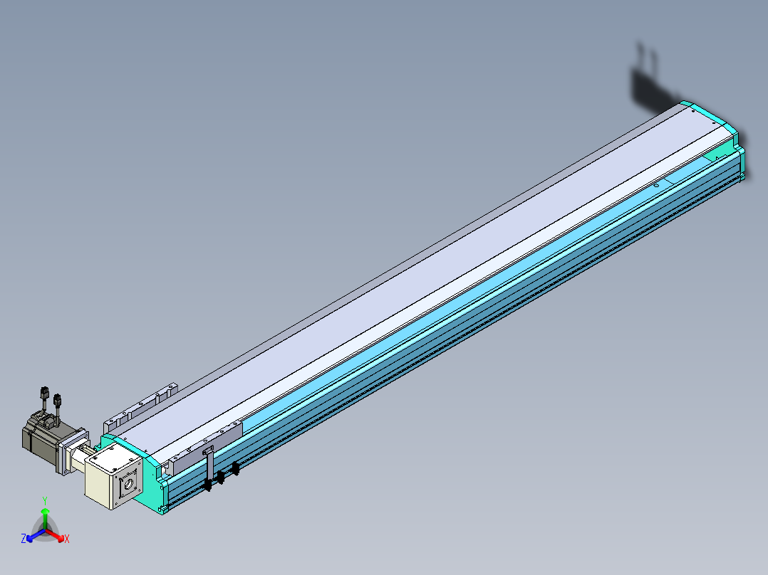 东锦同步带传动-直线滑台模组DH210B-L150-S1400-BL-P750W-C3正等轴测图