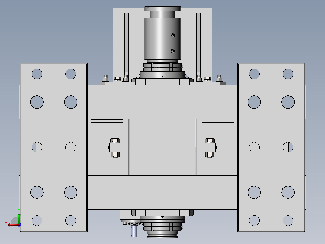 金属条压制机后视图