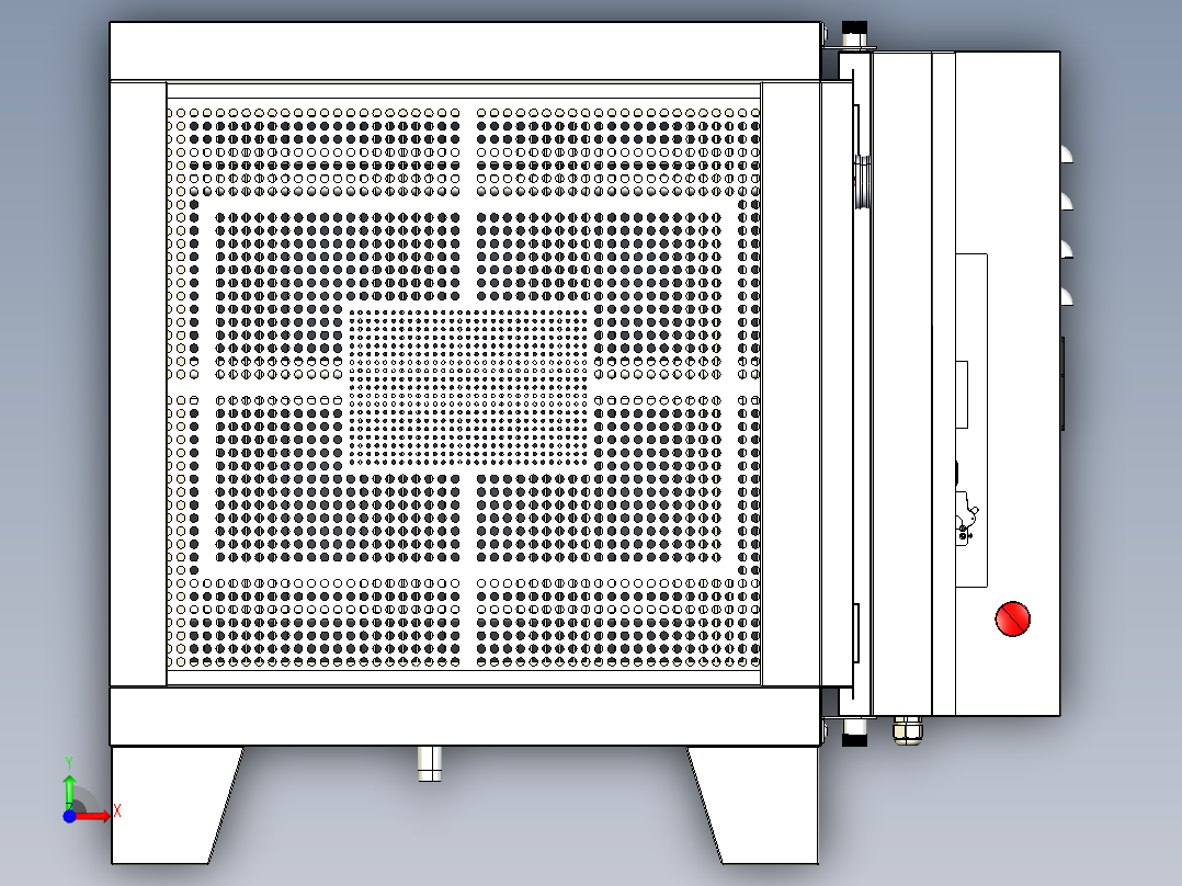 高效油烟净化器step+cad前视图