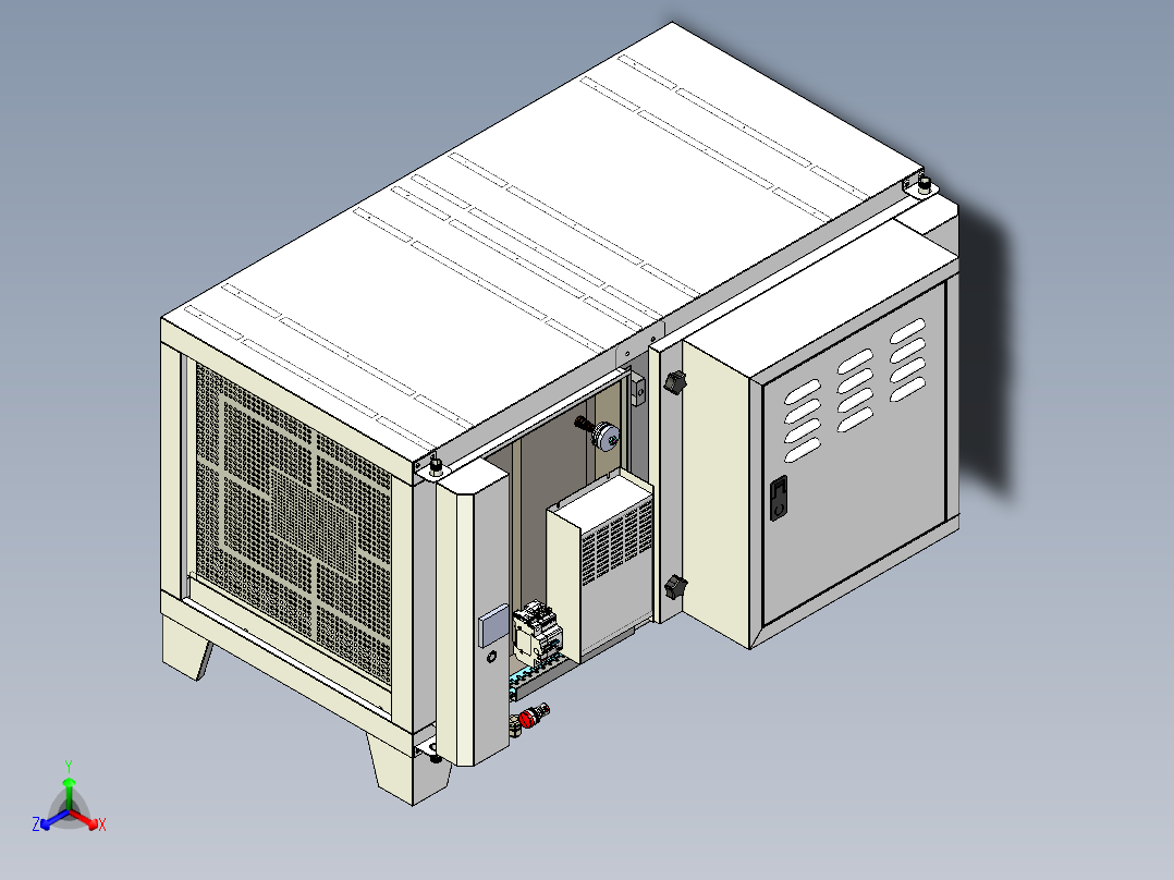 高效油烟净化器step+cad正等轴测图