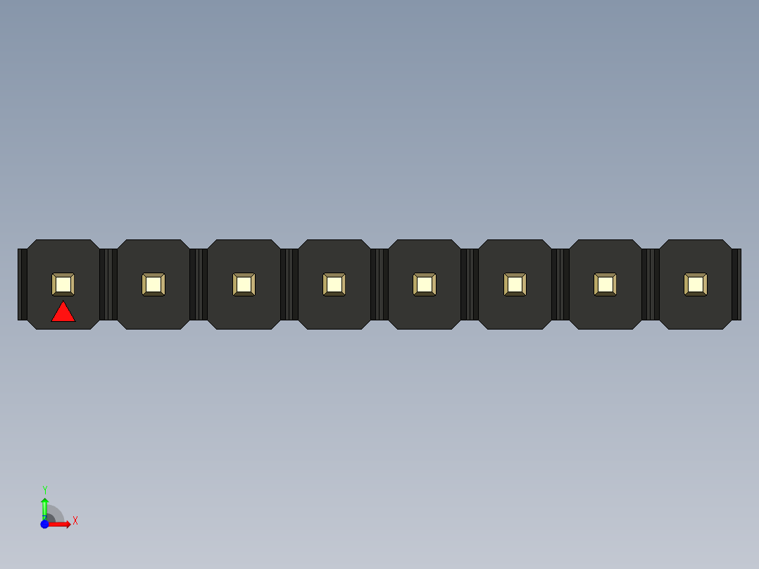 彩色公头100mil（2.54mm）系列-DS1021_black_1x08p_100mil_Type19_rev1.0前视图