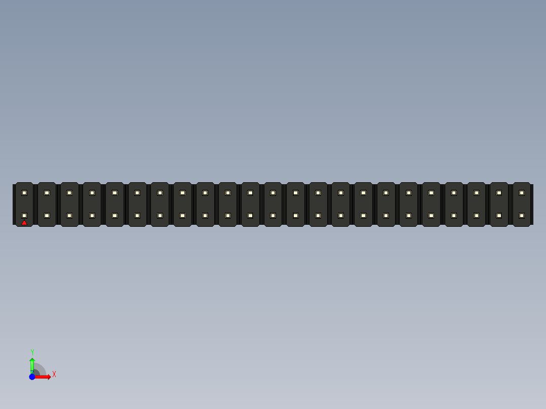 彩色公头100mil（2.54mm）系列-DS1021_black_2x23p_100mil_Type1_rev1.0前视图