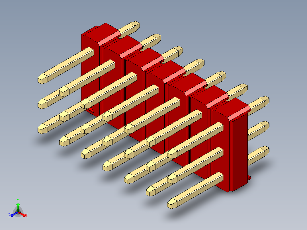 彩色公头100mil（2.54mm）系列-DS1021_red_3x07p_100mil_Type1_rev1.0