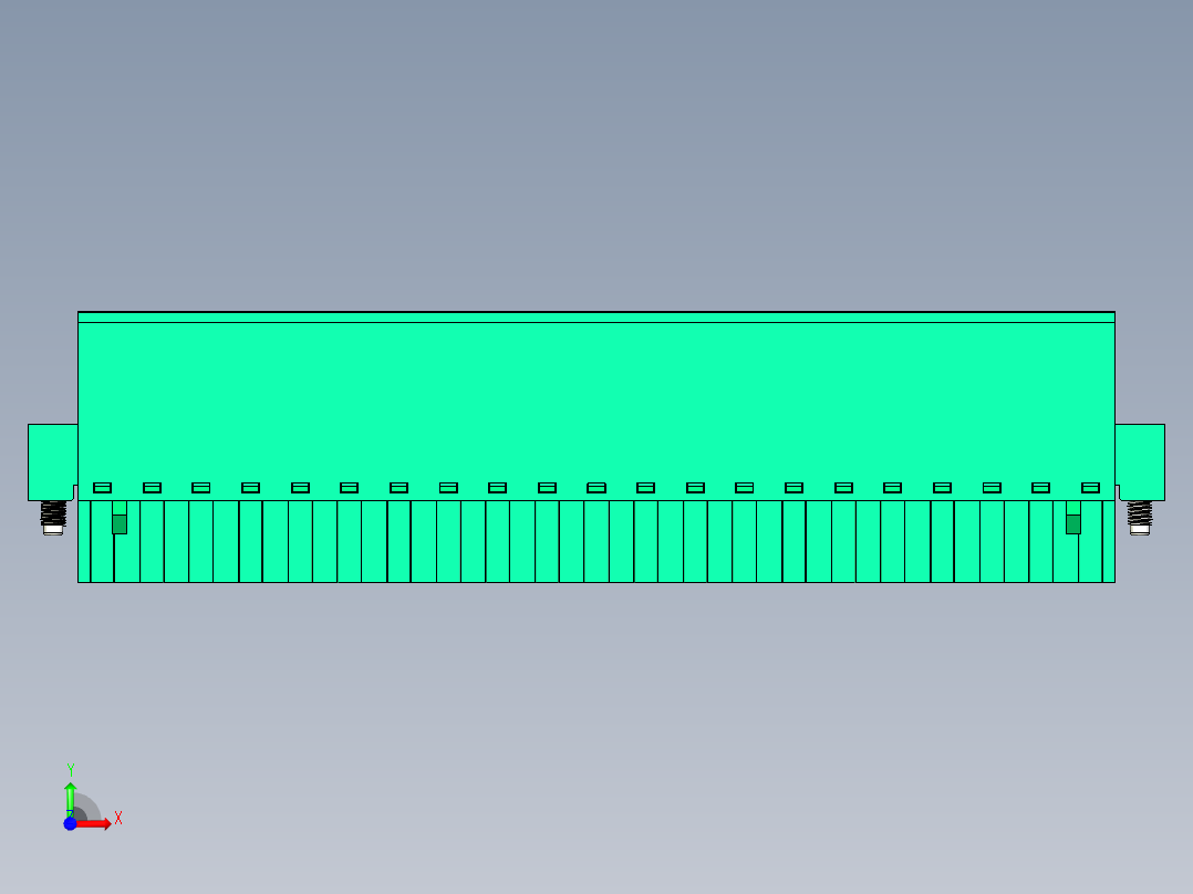 DEGSON 2EDG（M） 系列 5.0mm 螺丝锁紧可插拔接线端子组-2EDGKCM-5.0-21P-14-00AH前视图
