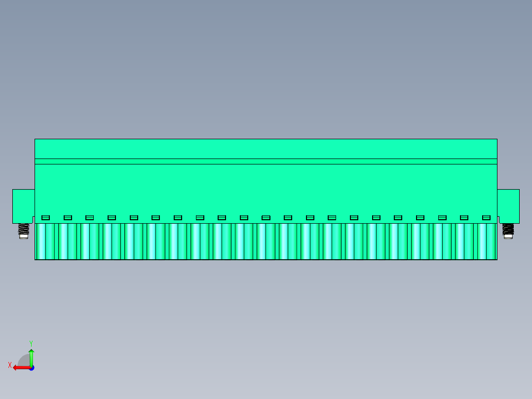 DEGSON 2EDG（M） 系列 5.0mm 螺丝锁紧可插拔接线端子组-2EDGKCM-5.0-21P-14-00AH后视图