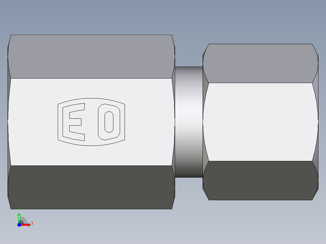 卡套式工业通用硬管接头EO_Swivel_connector_GAI08ZLR71前视图