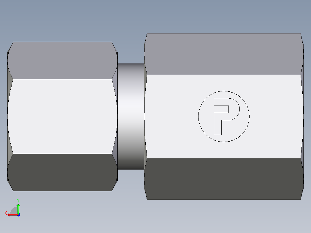 卡套式工业通用硬管接头EO_Swivel_connector_GAI08ZLR71后视图