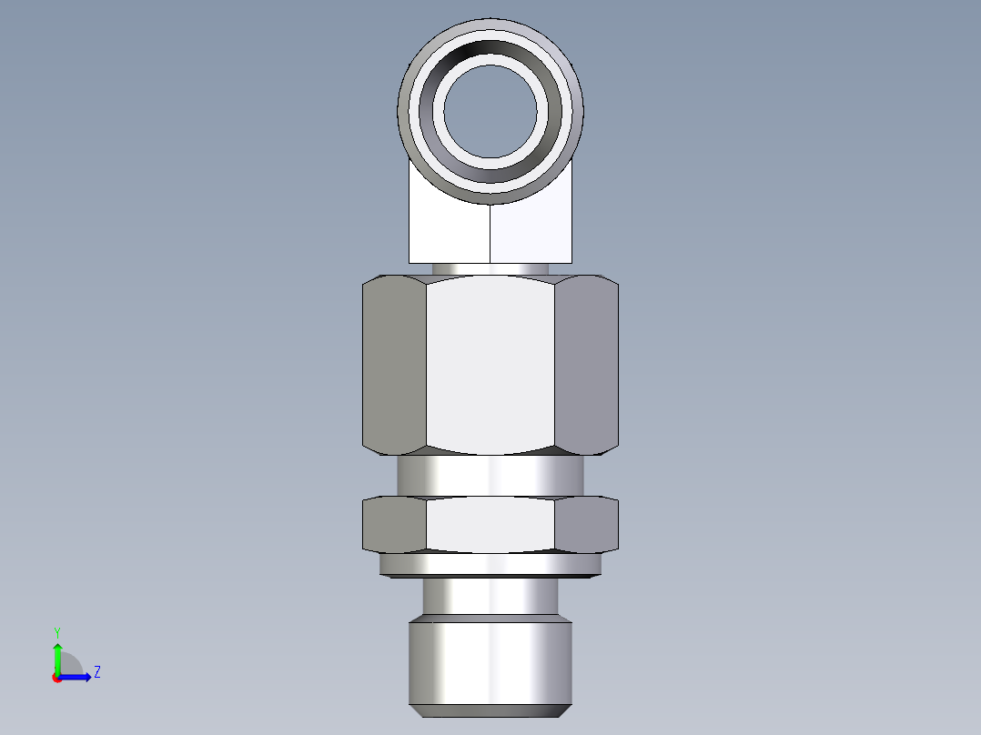 卡套式工业通用硬管接头EO_Assembled_adjustable_standpipe_branch_tee_EVT10LMOMD71左视图
