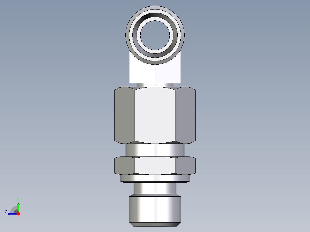 卡套式工业通用硬管接头EO_Assembled_adjustable_standpipe_branch_tee_EVT10LMOMD71右视图