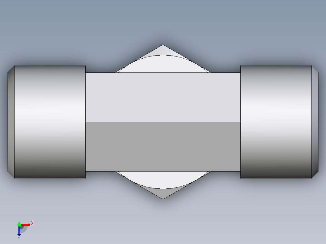 卡套式工业通用硬管接头EO_Assembled_adjustable_standpipe_branch_tee_EVT10LMOMD71俯视图