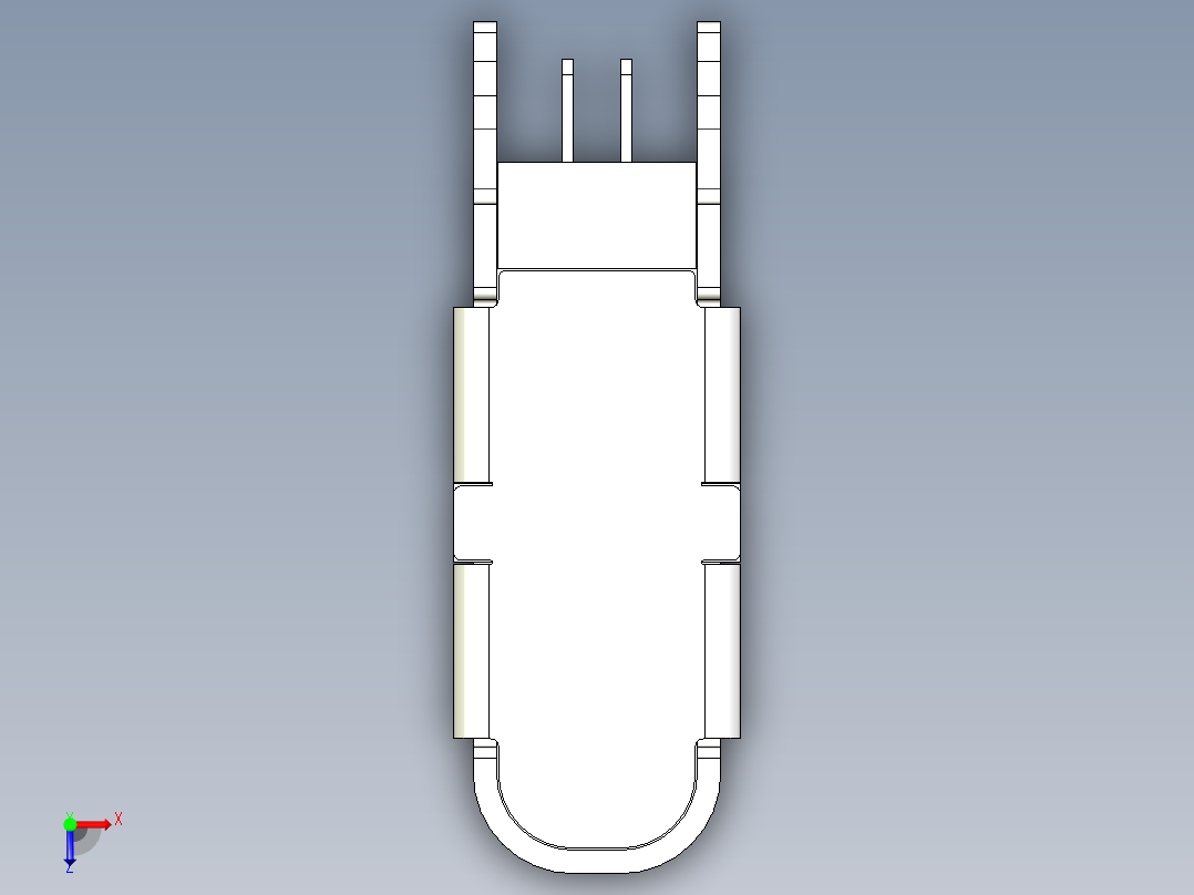 HROparts Elec TYPE-C-31-M-19垂直USB-C插孔俯视图
