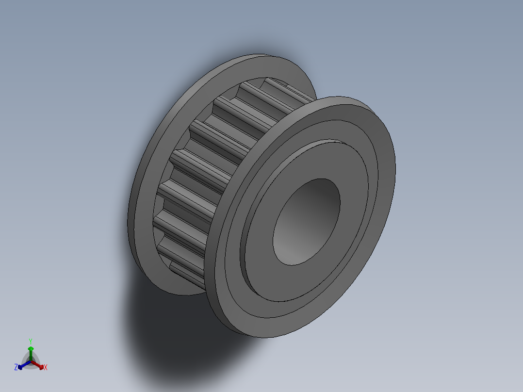 同步带轮HTPA18S5M100-B-P10正等轴测图