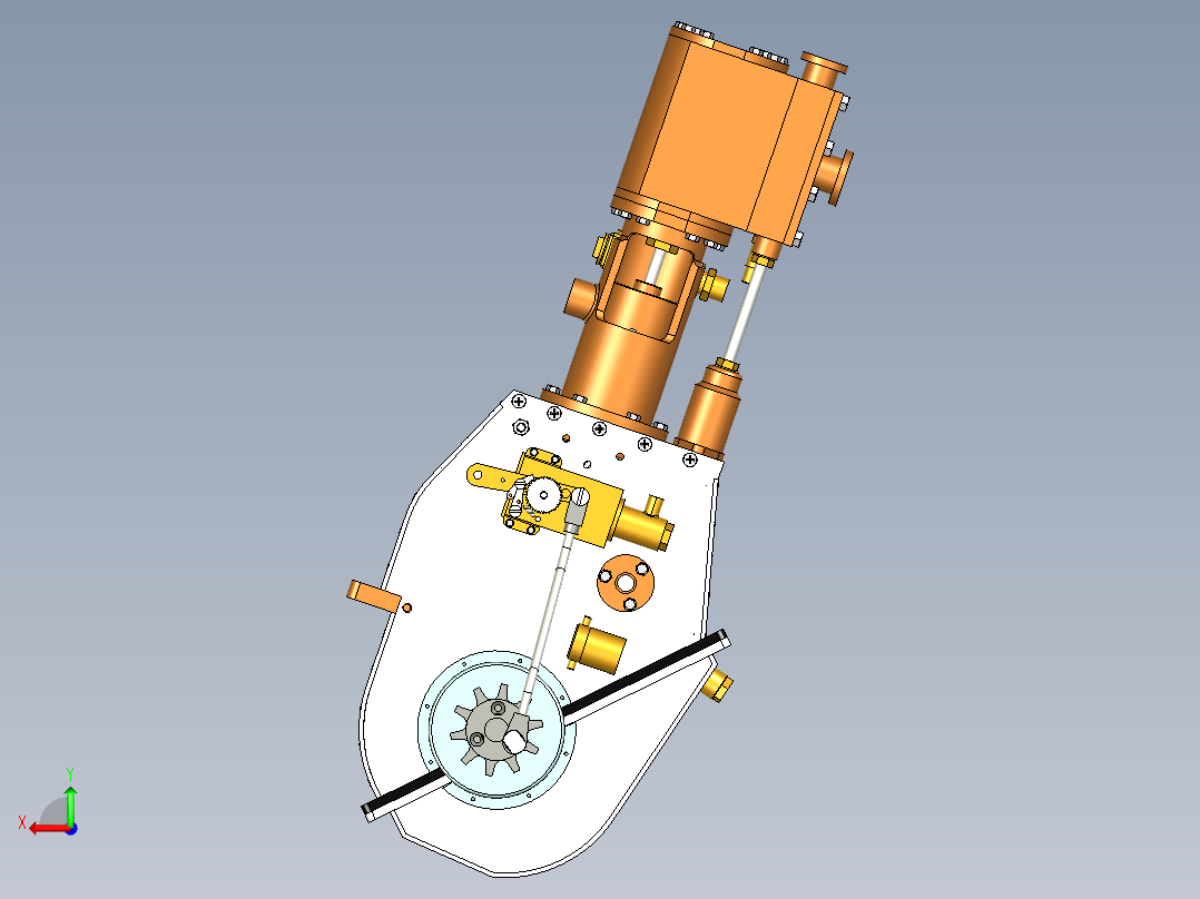 SA-611蒸汽汽车发动机后视图