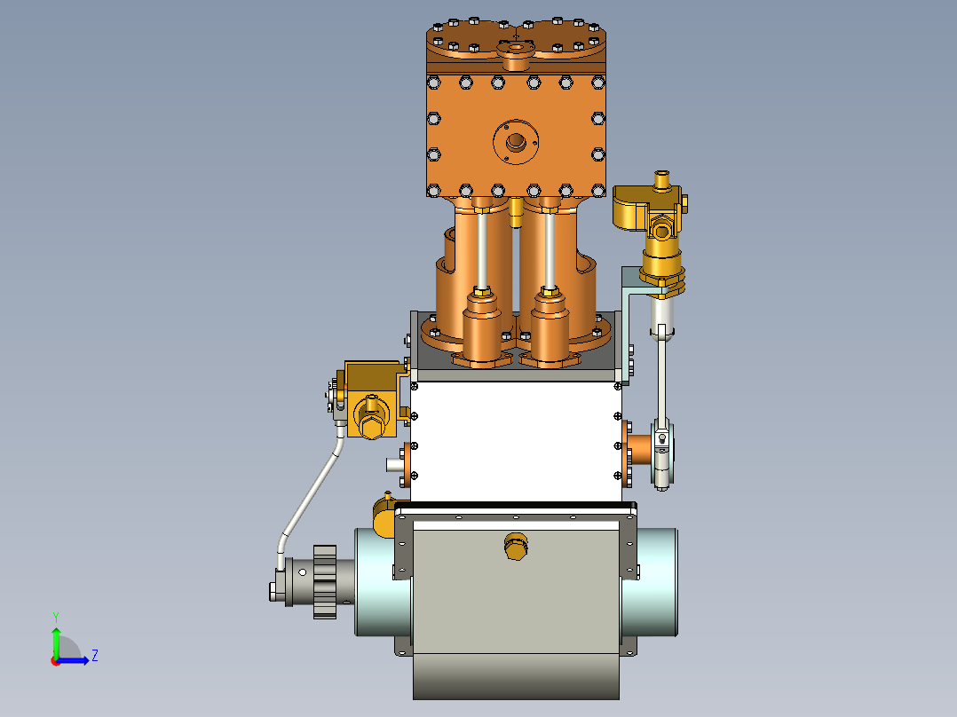 SA-611蒸汽汽车发动机左视图