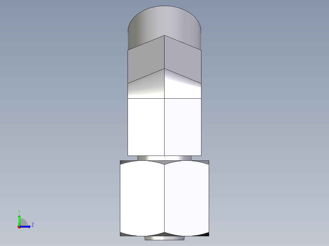 卡套式工业通用硬管接头EO_Swivel_nut_45_deg_elbow_EV08LOMD71左视图