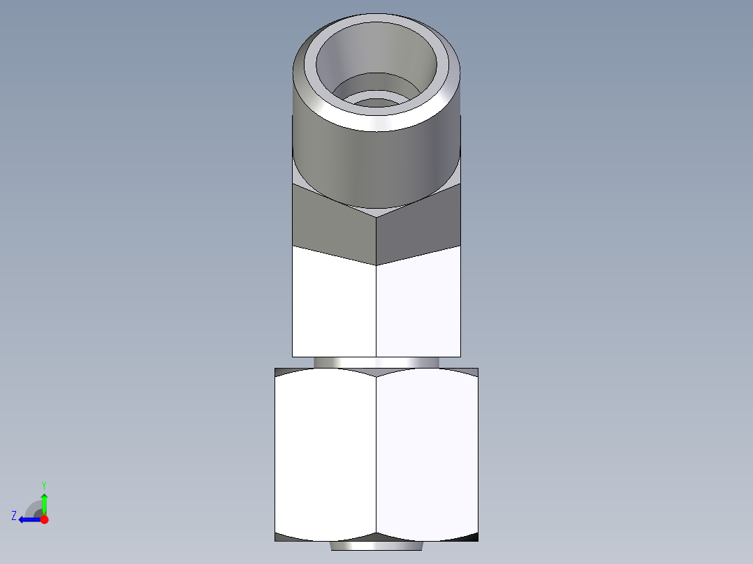 卡套式工业通用硬管接头EO_Swivel_nut_45_deg_elbow_EV08LOMD71右视图