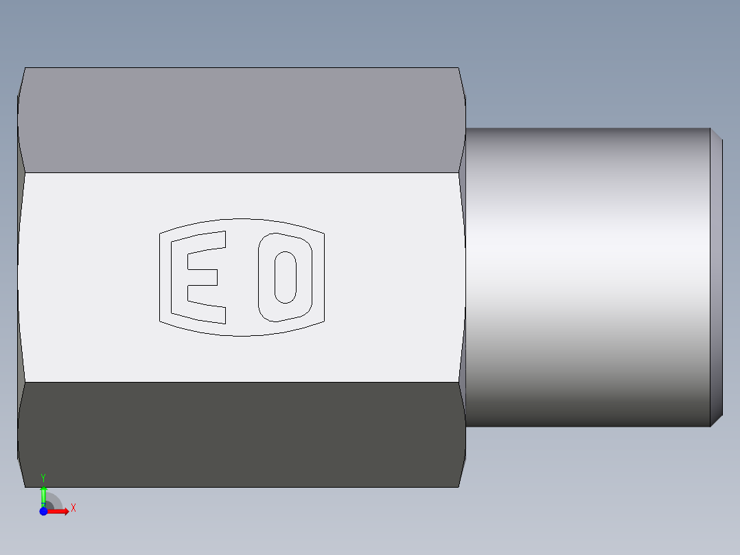 卡套式工业通用硬管接头EO_Swivel_connector_GAI06SM71X前视图
