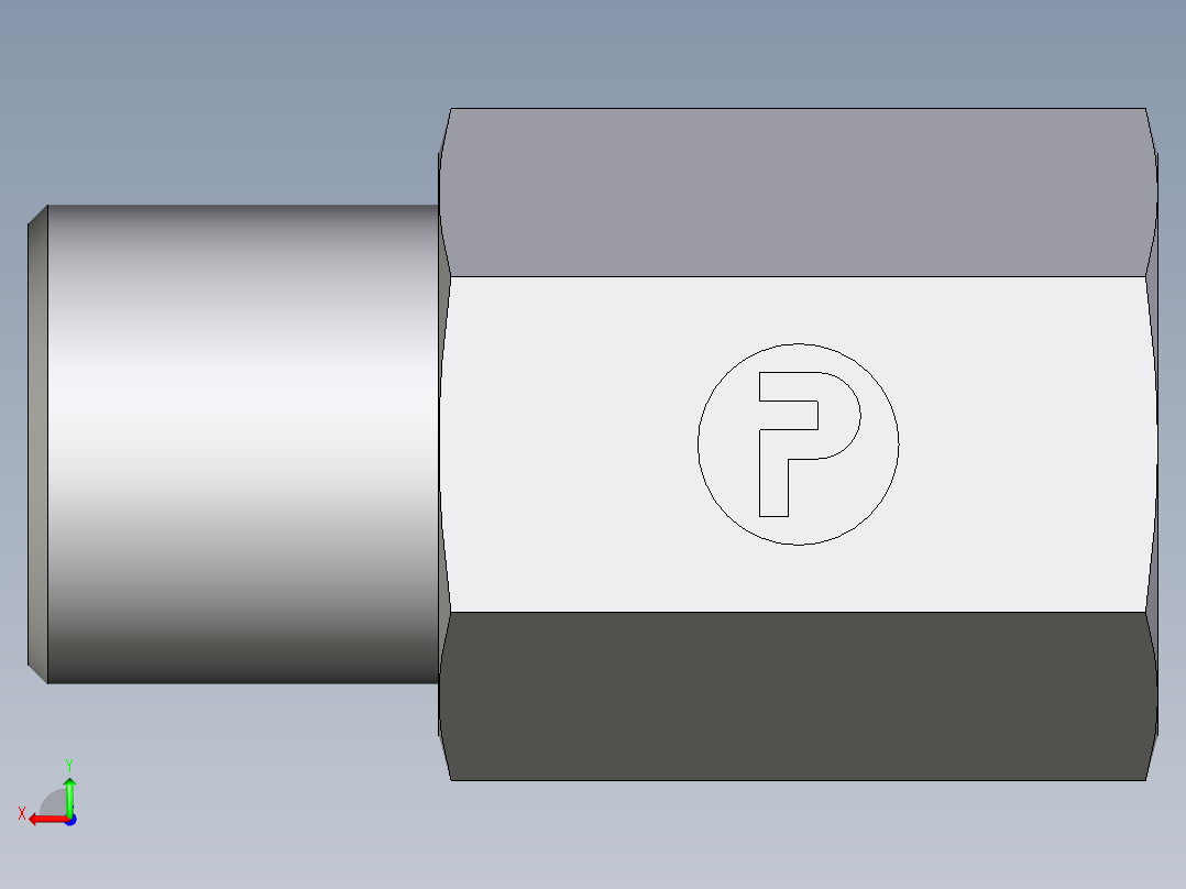 卡套式工业通用硬管接头EO_Swivel_connector_GAI06SM71X后视图