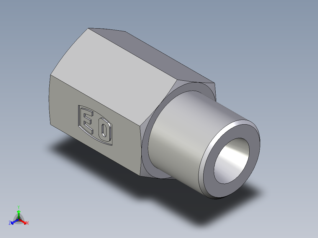 卡套式工业通用硬管接头EO_Swivel_connector_GAI06SM71X正等轴测图