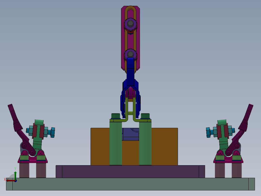 工件夹紧夹具后视图