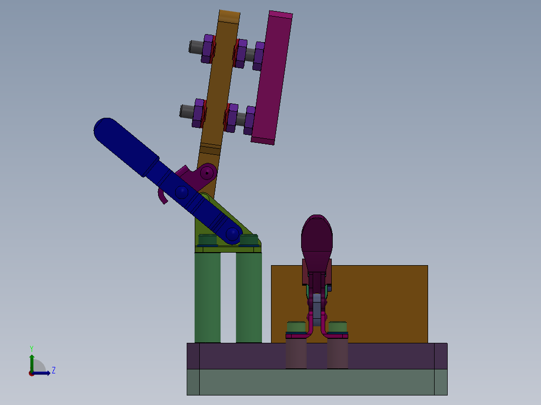 工件夹紧夹具左视图