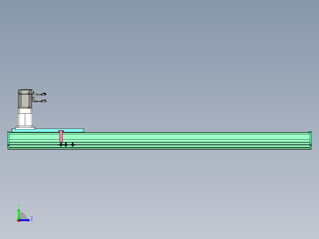 东锦齿条传动DH270G-L167-S1300-BU-减速机+750W左视图